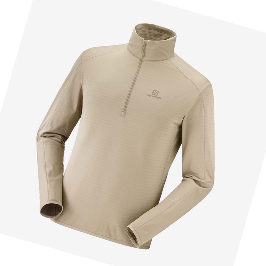 Salomon ESSENTIAL LIGHTWARM Erkek Kapüşonlu Sweatshirt Bej Rengi | TR 3203AHK